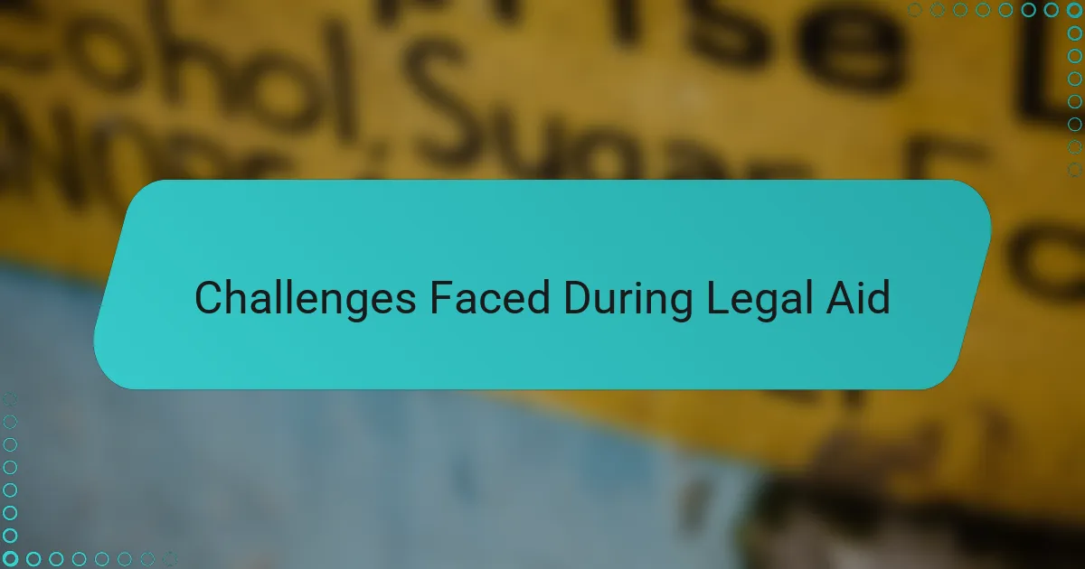 Challenges Faced During Legal Aid