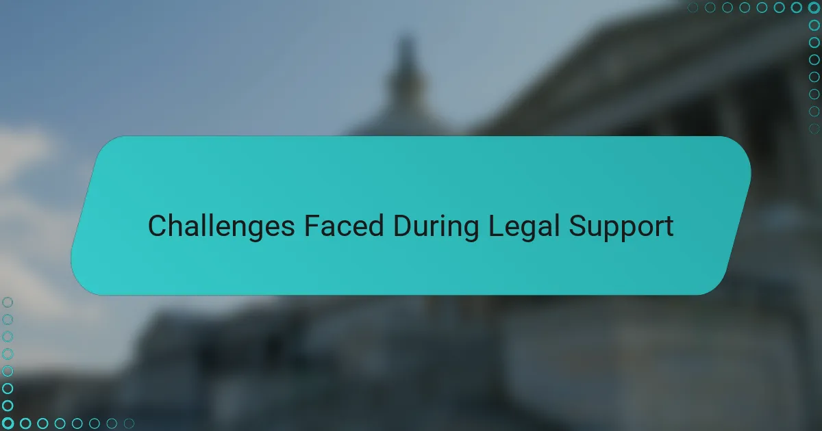 Challenges Faced During Legal Support