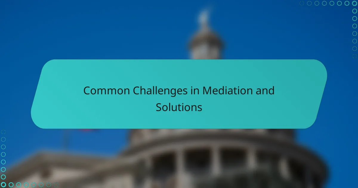 Common Challenges in Mediation and Solutions