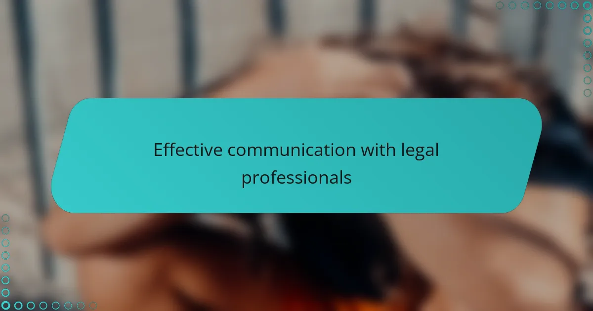 Effective communication with legal professionals