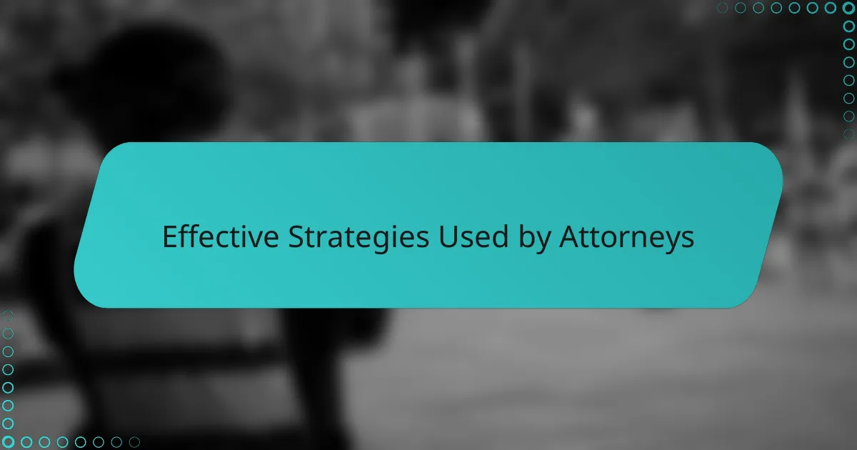 Effective Strategies Used by Attorneys