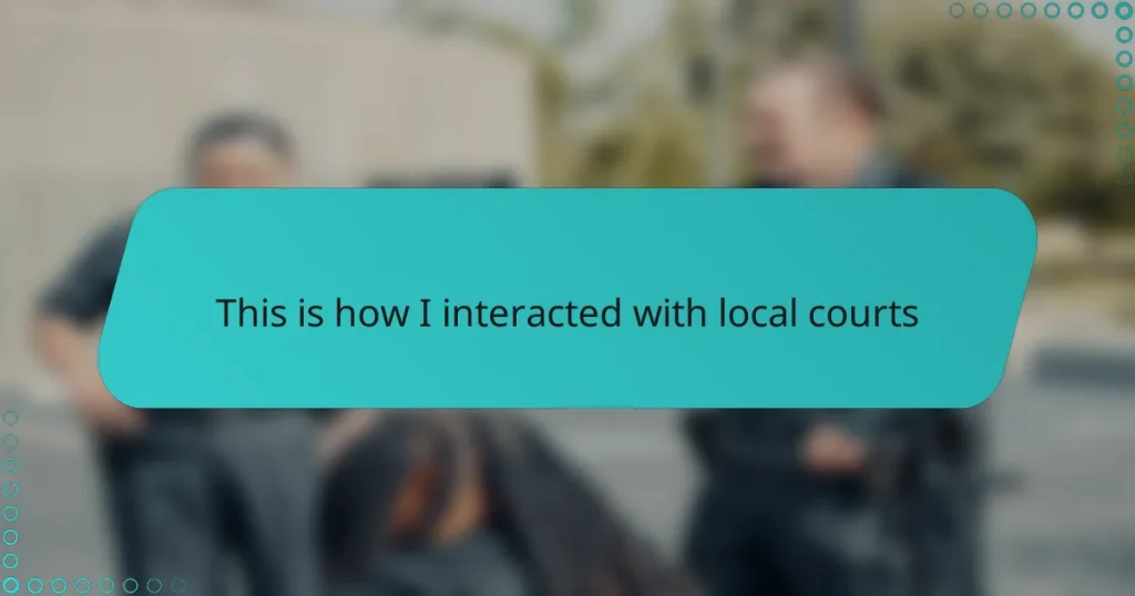 This is how I interacted with local courts
