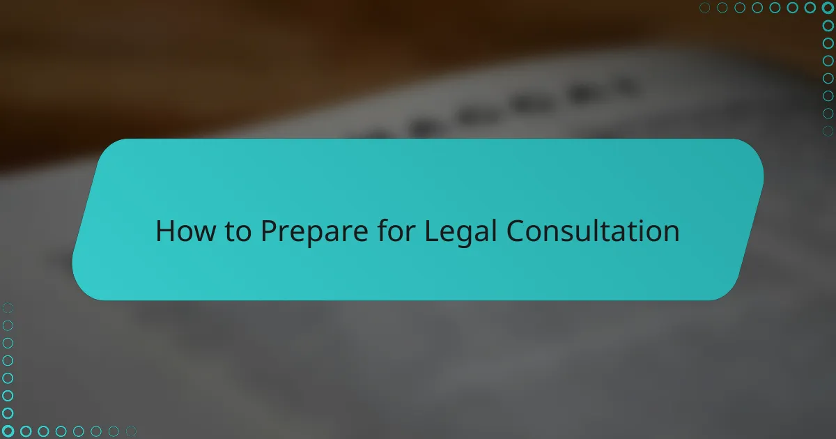 How to Prepare for Legal Consultation