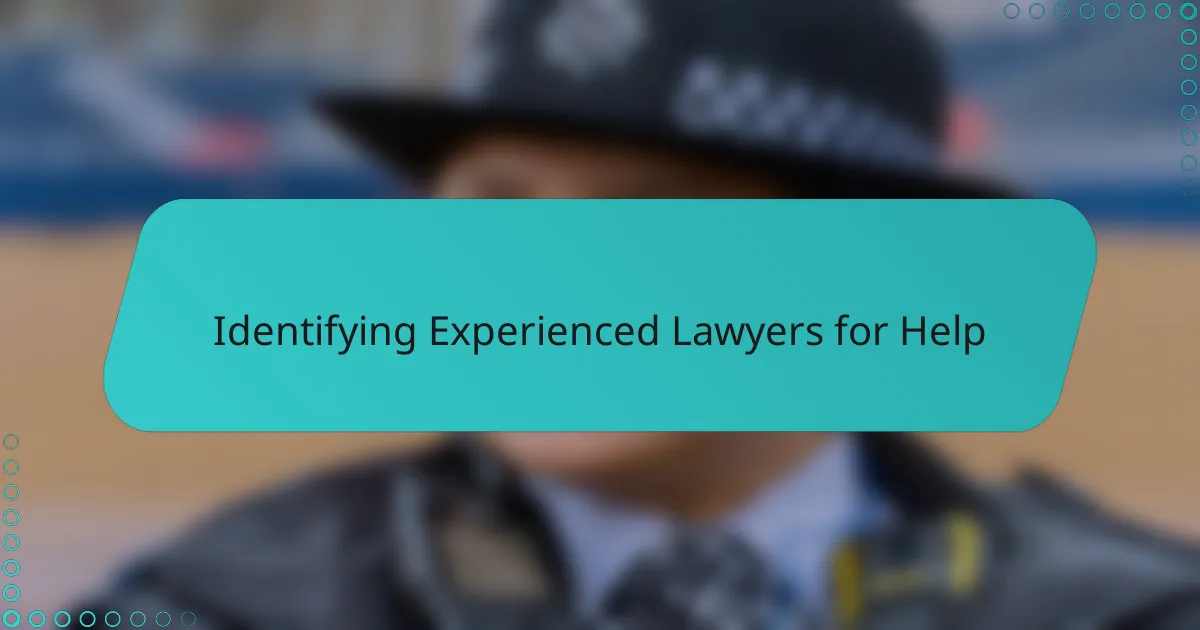 Identifying Experienced Lawyers for Help