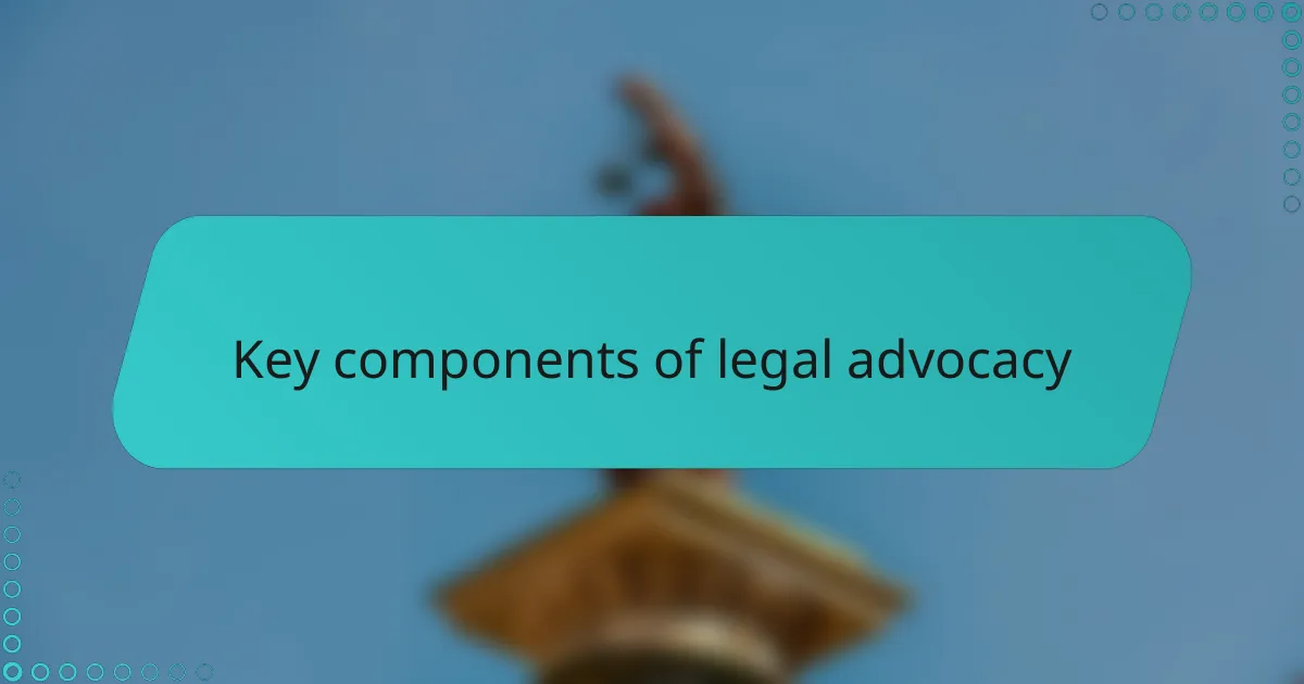 Key components of legal advocacy