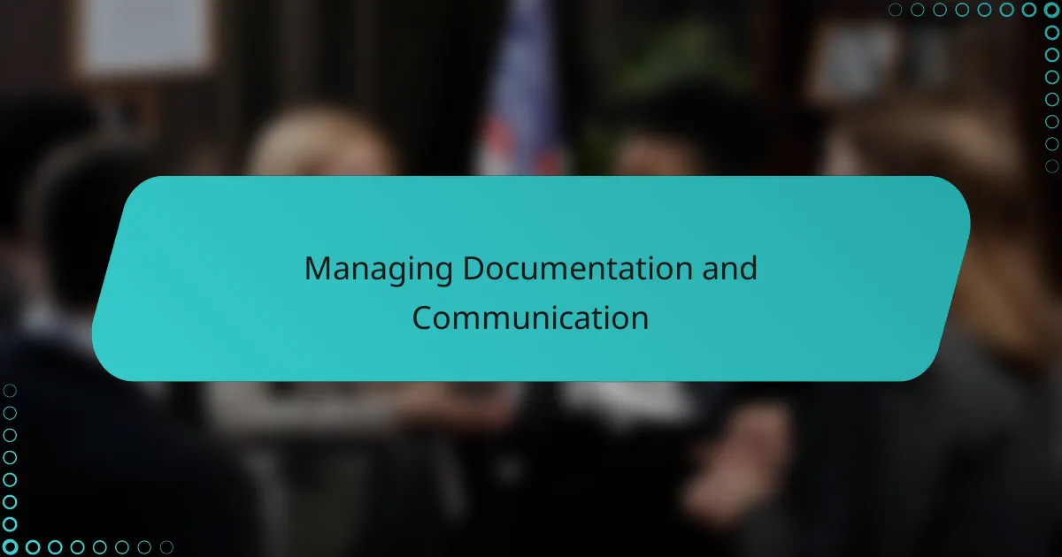Managing Documentation and Communication