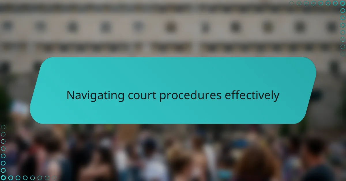 Navigating court procedures effectively