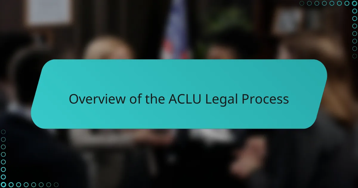 Overview of the ACLU Legal Process