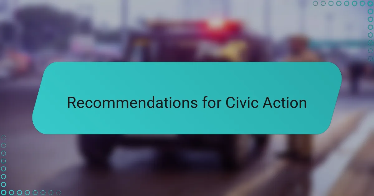 Recommendations for Civic Action
