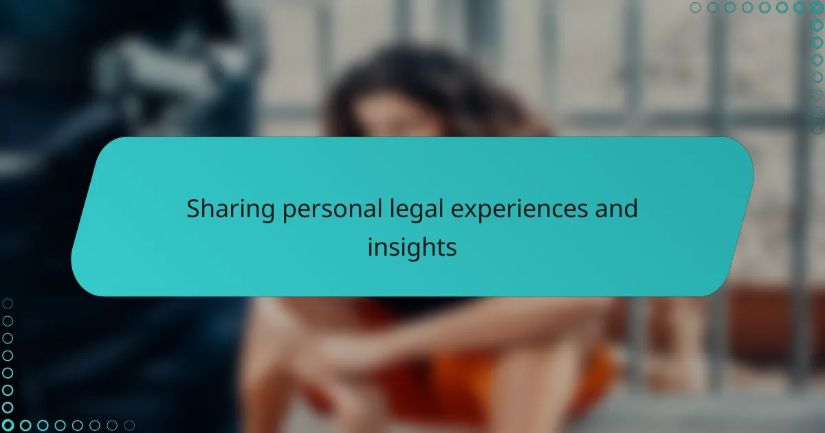 Sharing personal legal experiences and insights