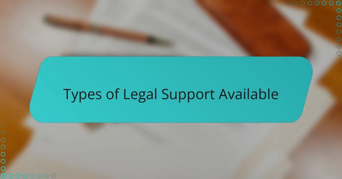 Types of Legal Support Available