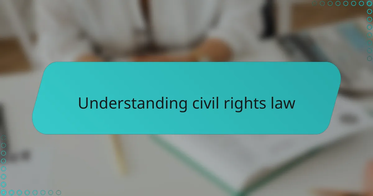 Understanding civil rights law
